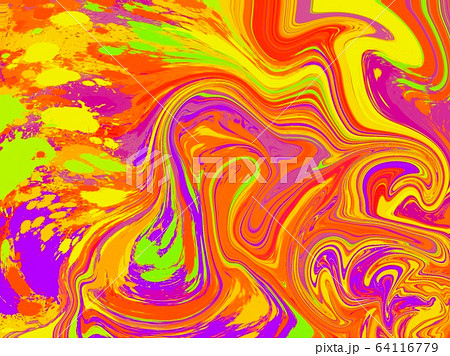 絵具を描き混ぜたような抽象画のイラスト素材 [64116779] - PIXTA