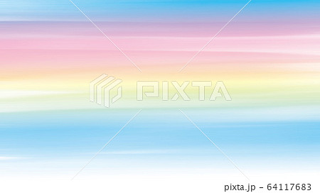 パステルカラーの虹色青空背景ベクターイラストのイラスト素材