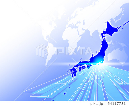 日本地図 ビジネス ビジネス成長 日本経済 地図 世界地図 ビッグデータのイラスト素材