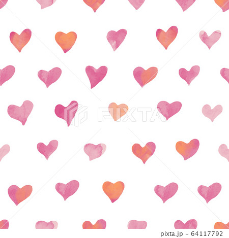 水彩ハート 64117792