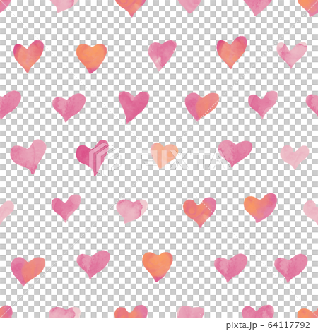 水彩ハート 64117792