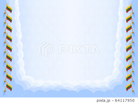 Horizontal frame and border with Lithuania flagのイラスト素材 [64117950] - PIXTA