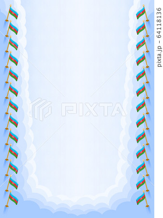 Vertical  frame and border with Azerbaijan flag 64118136
