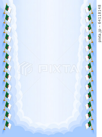 Vertical  frame and border with Algeria flag 64118148