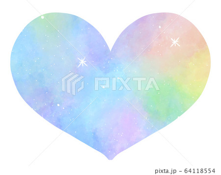 パステル水彩宇宙-ハート-のイラスト素材 [64118554] - PIXTA