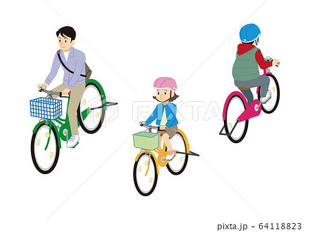 自転車に乗る人のイラスト素材 6411