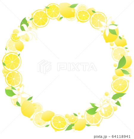 フレッシュ レモン リースのイラスト素材 [64118941] - PIXTA