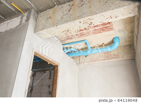 PVC tube  in water piping system  install under 64119048