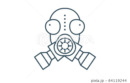 Gas mask black simple icon vector image Gas mask black simple icon vector image 64119244