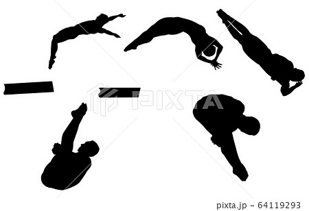 Sport Silhouette Diving Stock Illustration