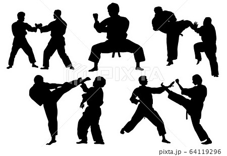 Sport Silhouette Karate Stock Illustration 64119296 Pixta