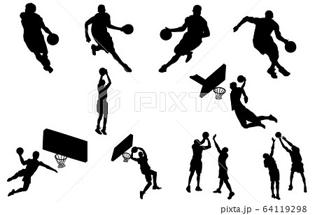 スポーツシルエットバスケットボールのイラスト素材