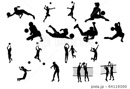 Sport Silhouette Volleyball Stock Illustration