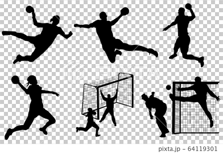 Sport Silhouette Handball Stock Illustration