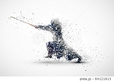 Kendo Abstract Silhouette 2 Vector Ver のイラスト素材