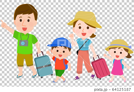 Summer vacation family travel illustration - Stock Illustration ...