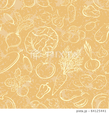 Vegetables Contours, Seamless 64125441