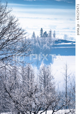 《北海道》冬の北海道・霧氷と雪原 64125471