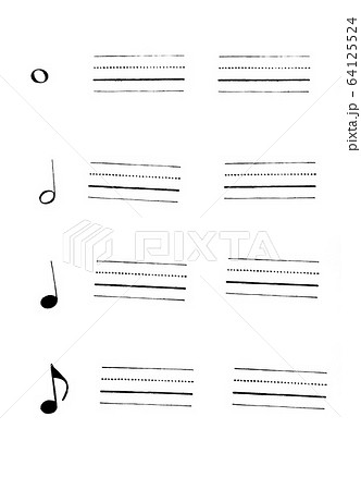 音楽判テンプレート音の長さを記入する問題集のイラスト素材