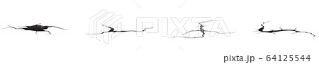 Ground cracks set. Earthquake and ground cracks, hole effect, craquelure and damaged wall texture. Vector illustrations can be used for topics earthquake, crash, destruction. 64125544