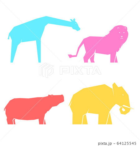 Set of multi-colored african animals 64125545