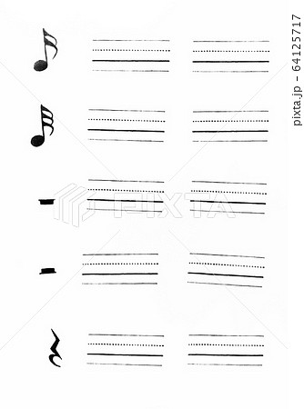 音楽判テンプレート 音の長さの問題集のイラスト素材