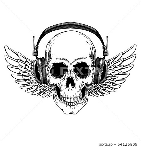 Shoulder Skull Headphones Tattoo by Mumia Tattoo