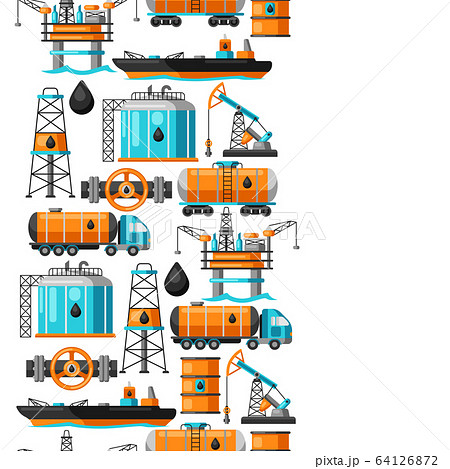 Seamless pattern with oil and petrol icons. 64126872