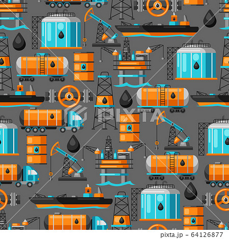 Seamless pattern with oil and petrol icons. Seamless pattern with oil and petrol icons. 64126877