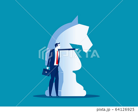 Big knight chess piece and Business leader. Big knight chess piece and Business leader. 64126925