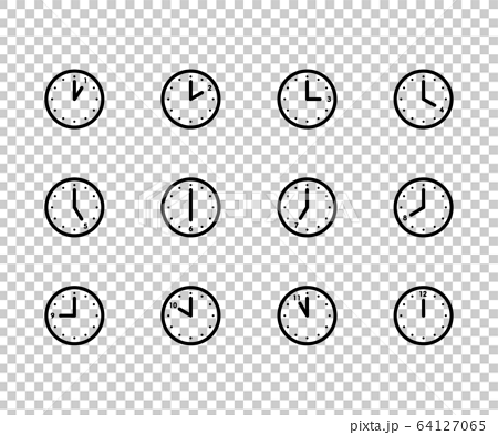 時計のアイコン ピクトグラム イラスト シンプルのイラスト素材