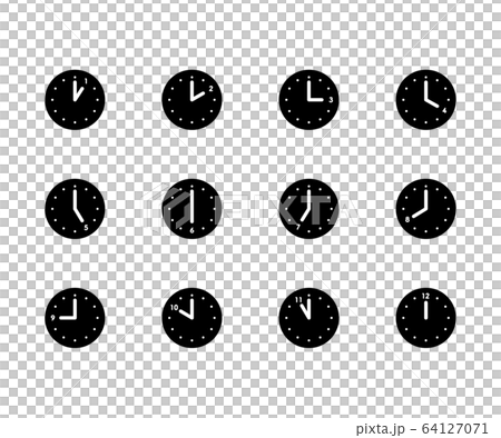 時計のアイコン、ピクトグラム、イラスト、シンプル 時計のアイコン、ピクトグラム、イラスト、シンプル 64127071
