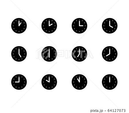 時計のアイコン ピクトグラム イラスト シンプルのイラスト素材