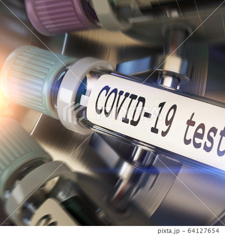 Negative COVID-19 test and laboratory sample of blood testing for diagnosis new Corona virus infection novel corona virus disease 2019 from Wuhan. Pandemic infectious concept 3D 64127654