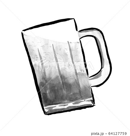 ビールジョッキ 墨の手描き のイラスト素材