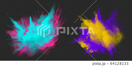 Holi paint powder color explosion realistic Holi paint powder color explosion realistic 64128133