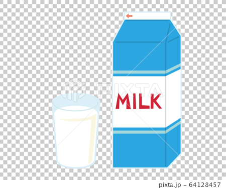 牛乳 ミルク 紙パック 牛乳パック グラス のイラスト素材