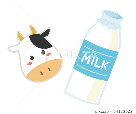 牛乳 ミルク 紙パック 牛乳ビン のイラスト素材