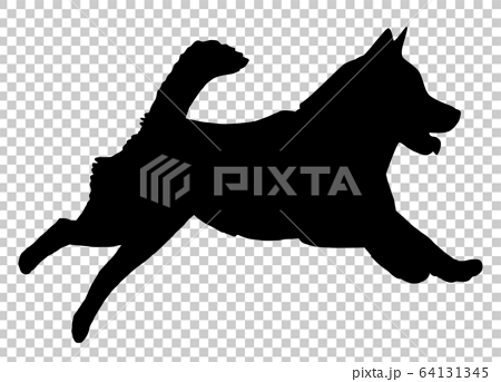 Dog Silhouette Animal Running Dog Shiba Dog Stock Illustration