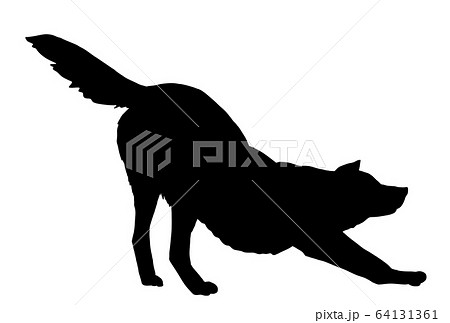 犬シルエット 動物 座っている犬 おすわり シェパード シベリアンハスキーのイラスト素材