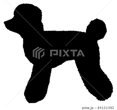 犬シルエット 動物 立っている犬 プードルのイラスト素材