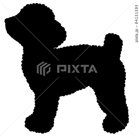 犬シルエット 動物 立っている犬 トイプードルのイラスト素材