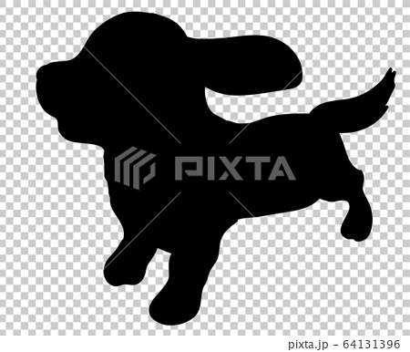 犬シルエット 動物 犬 子犬 ダックス のイラスト素材
