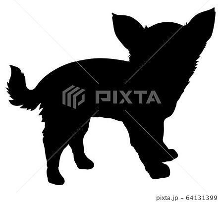 犬シルエット 動物 犬 チワワのイラスト素材