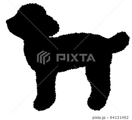 犬シルエット 動物 立っている犬 プードル 子犬のイラスト素材