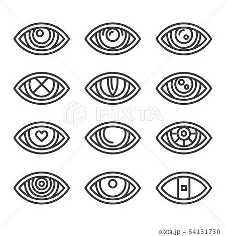 Eye Icons Set on White Background. Line Style Vector Eye Icons Set on White Background. Line Style Vector 64131730