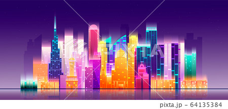 Cityscape on a dark background Cityscape on a dark background 64135384
