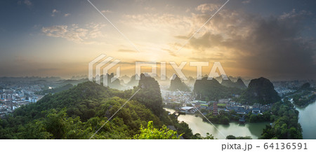 Li River and Karst mountains Guilin, Yangshuo Li River and Karst mountains Guilin, Yangshuo 64136591