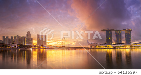 Business district and Marina bay in Singapore 64136597