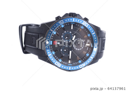 Black Mens Watch isolated on a white background Black Mens Watch isolated on a white background 64137961
